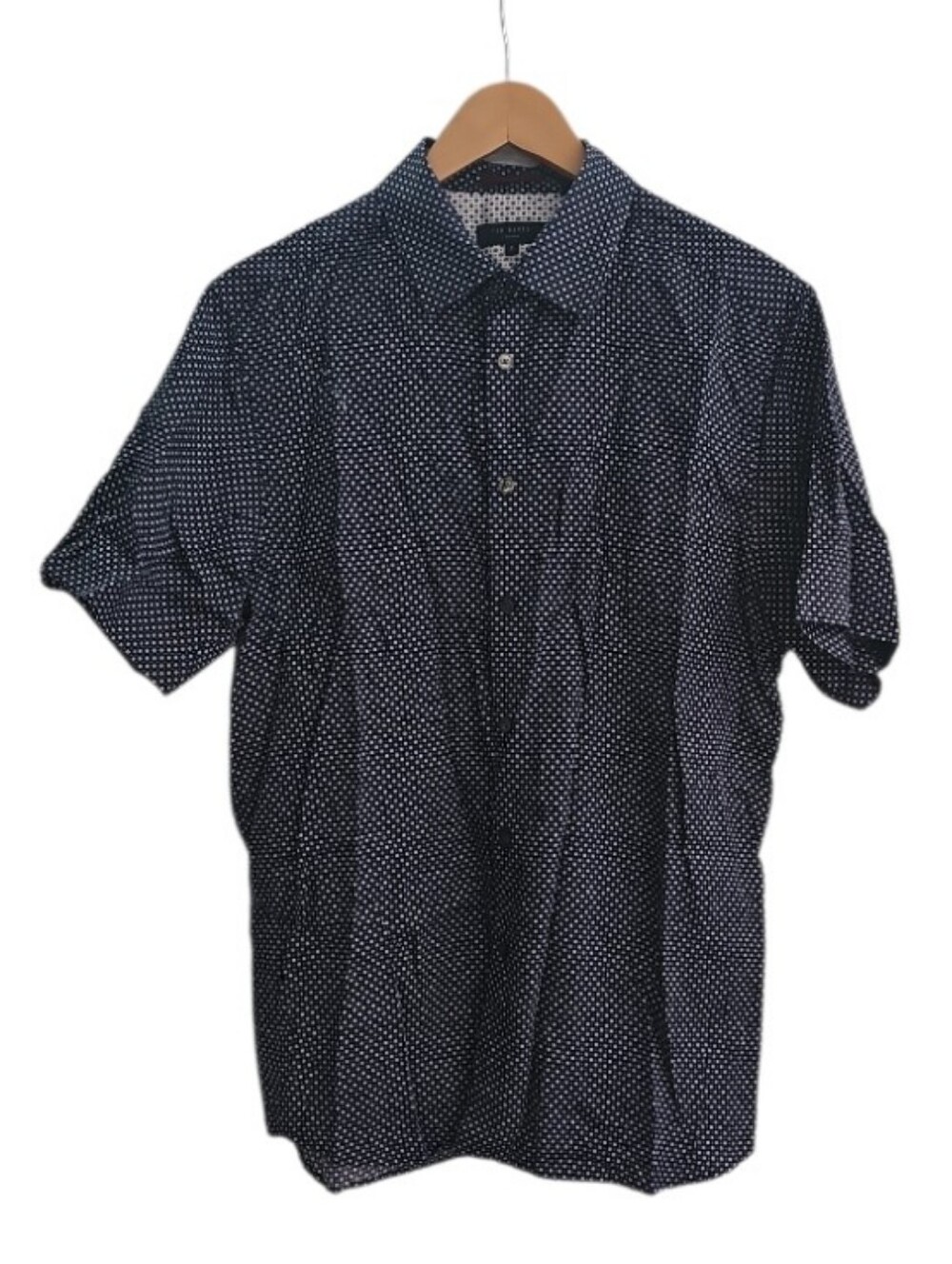 Ted Baker London Geo Print Shirt Men’s Size Large Lyocell Button Up Blue Casual